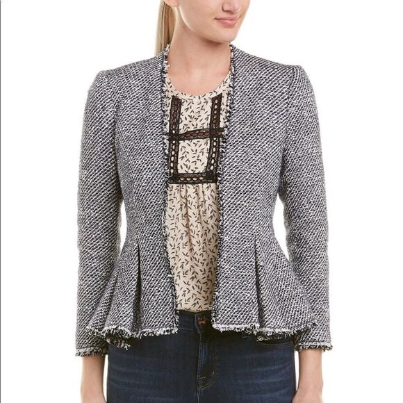 Rebecca Taylor Black & White Boucle Blazer Sz8